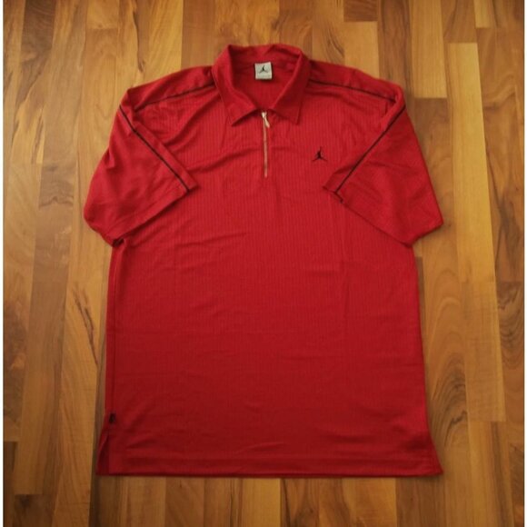 Nike Air Jordan® Textured Zippered Polo Top Size XLarge - Picture 1 of 12